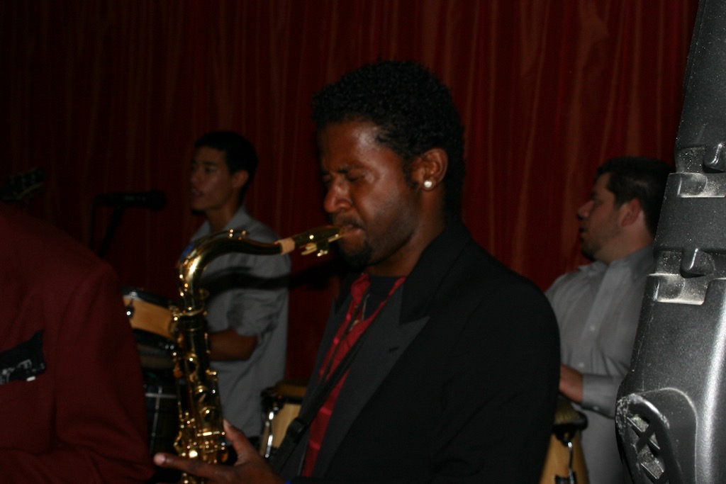 Jean playing saxophones